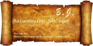 Balassovich József névjegykártya