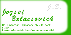 jozsef balassovich business card